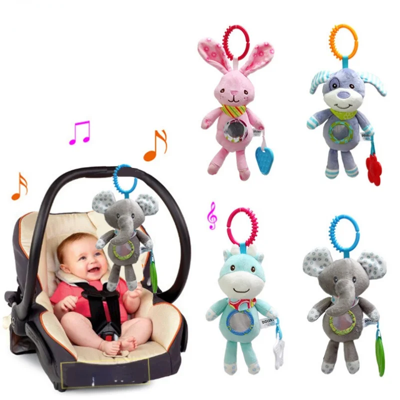 

Baby Rattles Stroller Hanging Soft Toy Mobile Bed Cute Animal Doll Elephant Rabbit Dog Baby Crib Hanging Bell Toys for 0-12month