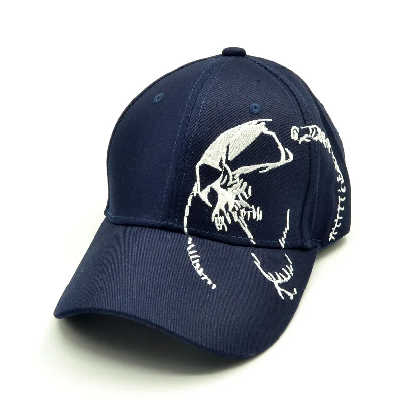 Бейсболка с вышивкой черепа для мужчин и женщин из 100% хлопка | Аксессуары одежды