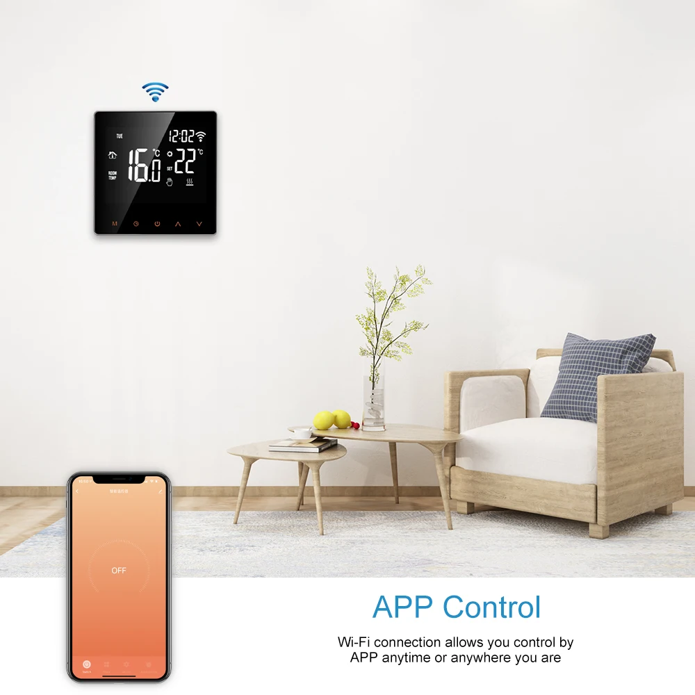 Умный термостат Tuya с Wi-Fi дистанционным управлением для подогрева пола и