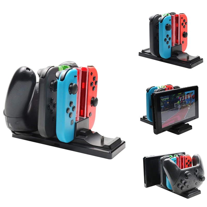 

6 in1 Charging Dock Compatible Nintendo Switch Pro Gamepad Charge Stand NS For Nintend Switch Joy-con Controller LED Charger