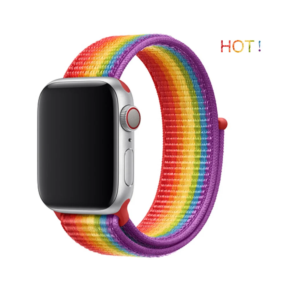 Нейлоновый спортивный бесшовный ремешок для наручных часов Apple Watch, ремешок 42 мм, длина-44 мм, 40 мм, 38 мм, для iWatch, версия 5/4/3/2/1 браслет, ремешок на запястье для наручных часов аксессуары