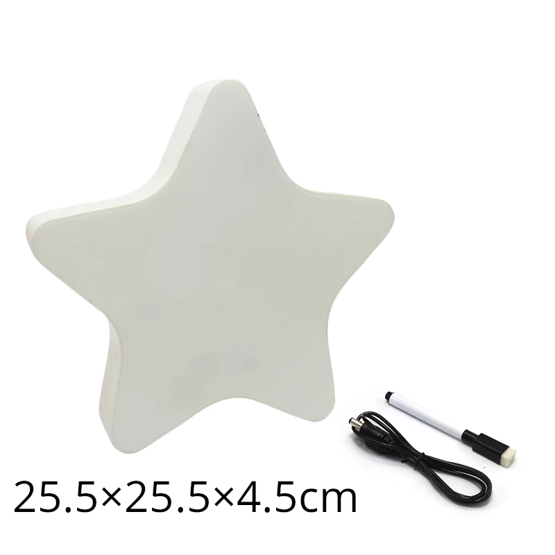 White Star USB Светильник с надписью Hinnixy s Box, перезаписываемый светодиодный ночник, рекламный светильник в форме звезды, Рождественский подарок - Испускаемый цвет: White Star USB