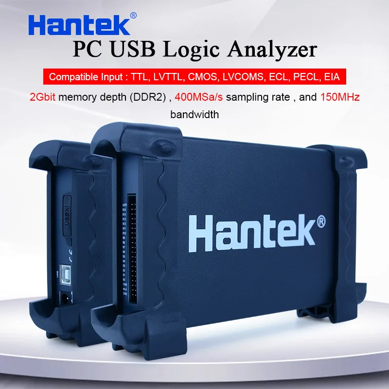 

Hantek PC USB Logic Analyzer 4032L bus analyzer logic probe 32 Channels 2G Memory Depth 150MHz Bandwidth Oscilloscope US/EU Plug