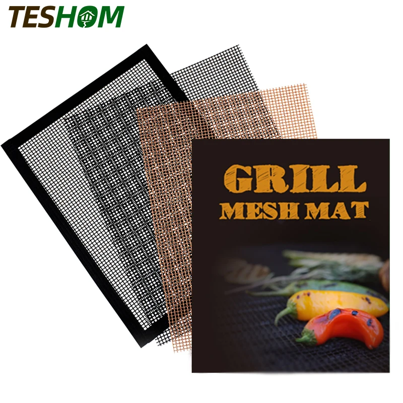 

1PC Nonstick Grill Mesh Mats Barbecue Grilling Mats High Security Grid Shape BBQ Mat with Heat Resistance For Outdoor Activities
