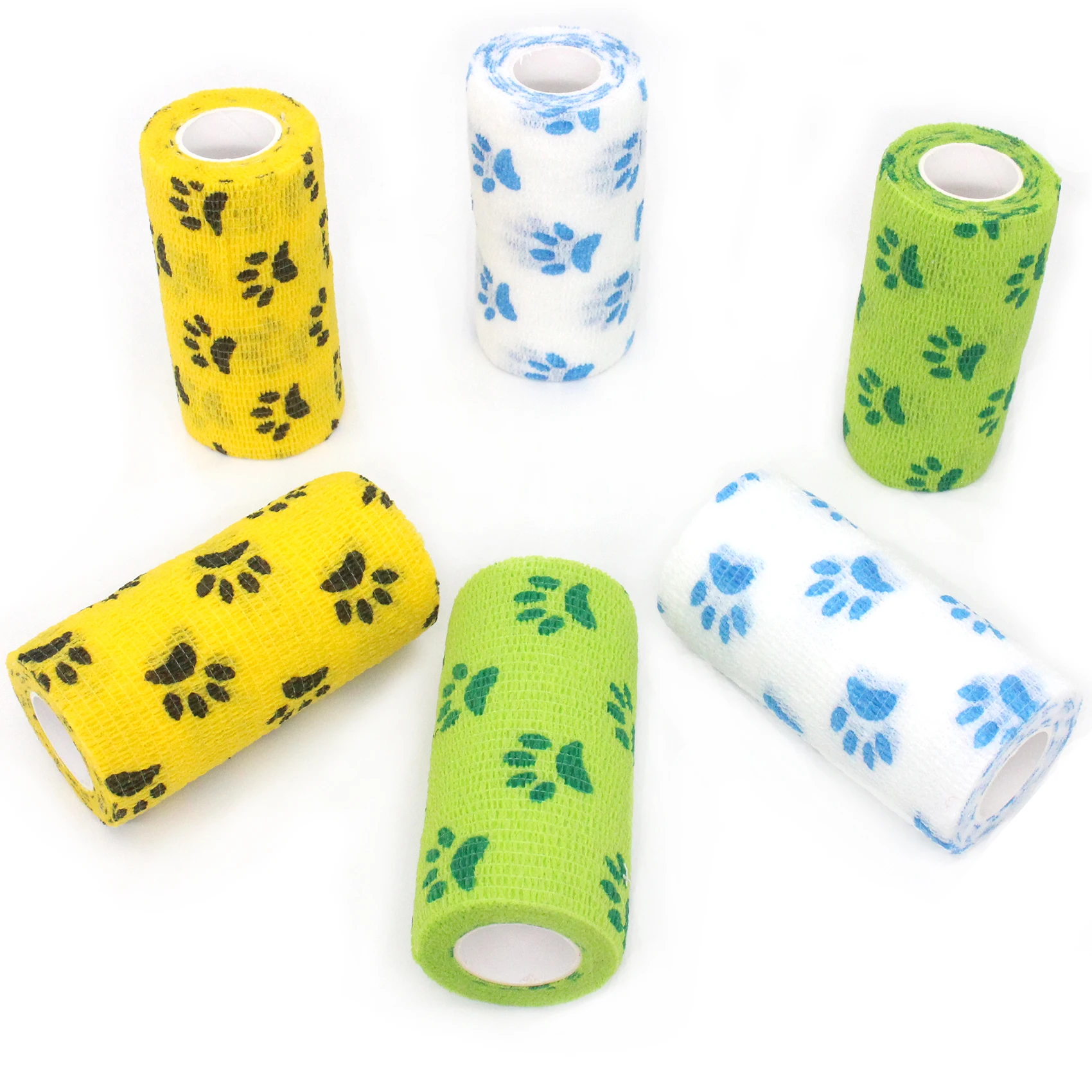 

10 Inch X 5 Yards 6 Rolls Self Adhesive Bandage Vet Wrap Sports Bandage Tape for Wrist Ankle Sprain and Swelling