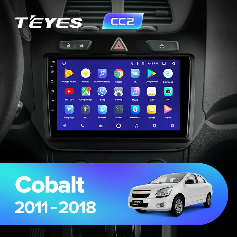 TEYES CC2 Штатная магнитола для Шевроле Кобальт 2 Chevrolet Cobalt 2 2011 2012 2013 Android 8.1, до 8-ЯДЕР, до 4+ 64ГБ 32EQ+ DSP 2DIN автомагнитола 2 DIN DVD GPS мультимедиа автомобиля головное устройство