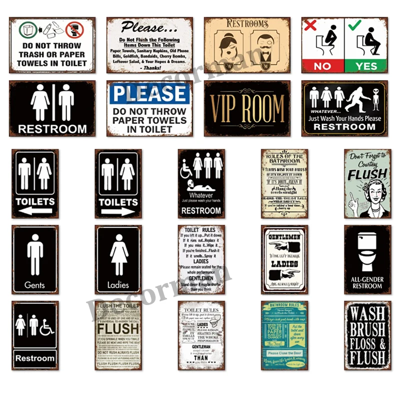 [Mike86] туалеты RESTROOOM VIP для ванной жестяной знак ретро настенные плакаты железная живопись подарок искусство Искусство фотосессия 20*30 см