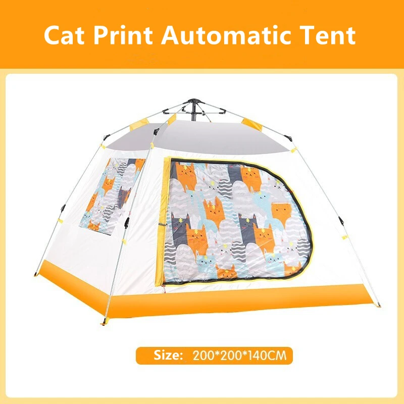 

Палатка для кемпинга на открытом воздухе, 190D, оксфордская Однослойная Автоматическая, детская, для 3-4 человек, походная палатка, комнатный игровой домик