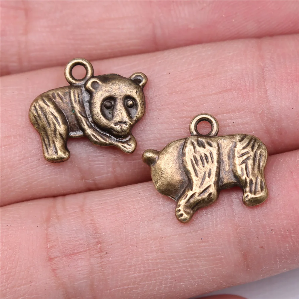 

10 шт. 13x17 мм Подвески «панда» под античную бронзу для изготовления ювелирных изделий A13251