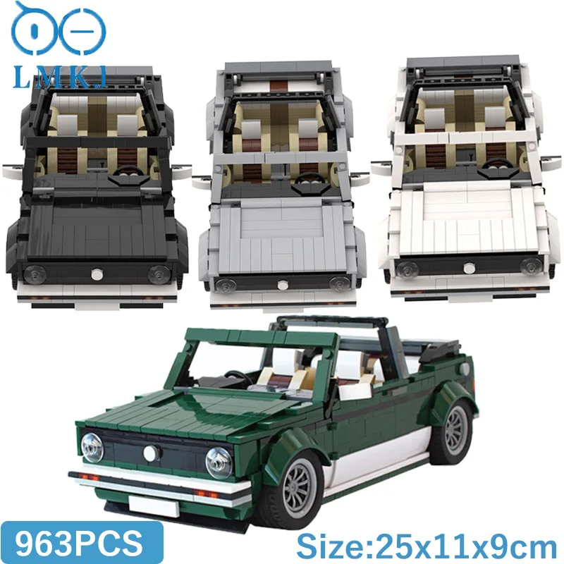 

MOC Classic Golf Sports MK1 Convertible Open Car Building Blocks City Racer Supercar High-Tech Model Bricks Toys Collection Gift