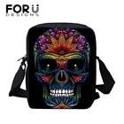 Женская Холщовая Сумка На Молнии FORUDESIGNS, с разноцветным принтом в готическом стиле