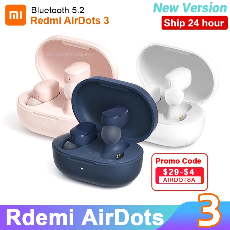 Новинка 2021 беспроводные Bluetooth наушники Xiaomi Redmi AirDots 3 TWS стереонаушники вкладыши 5 2