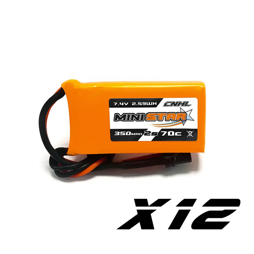 12 шт. литий полимерный аккумулятор CNHL 86 350 мАч 2S 7 4 В 70C с разъемом Mini XT30U|Детали и