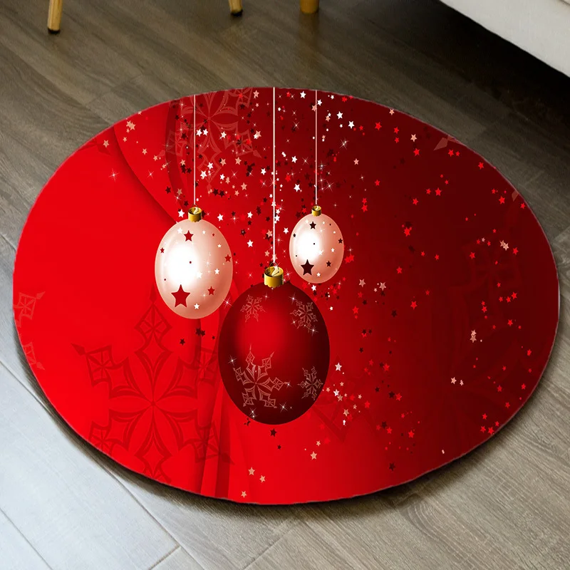 Рождественские круглые ковры домашний декор прикроватные коврики Придверный