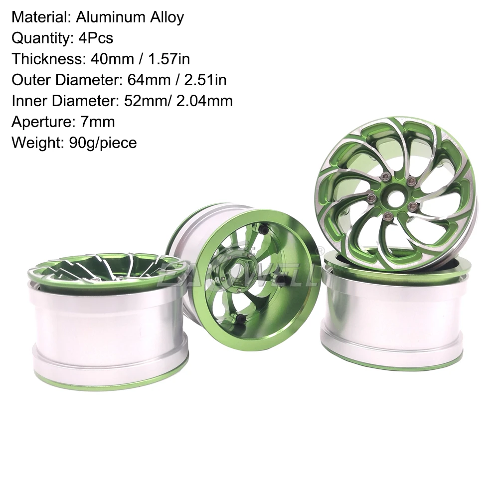 4x22 дюйма rc алюминиевый сплав beadlock