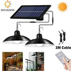 Подвесной светильник на солнечной батарее с двойной головкой, водонепроницаемый, с дистанционным управлением, с регулируемой яркостью, для сада