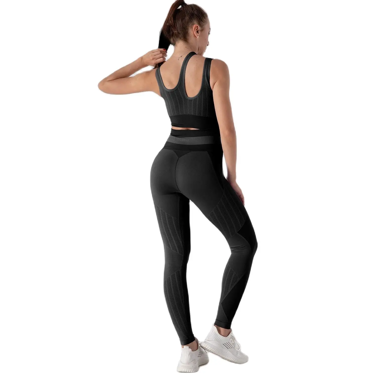 

Женские комплекты для йоги, бюстгальтер для фитнеса и бесшовные спортивные Леггинсы с высокой талией, комплект для тренировок и спортзала, ...