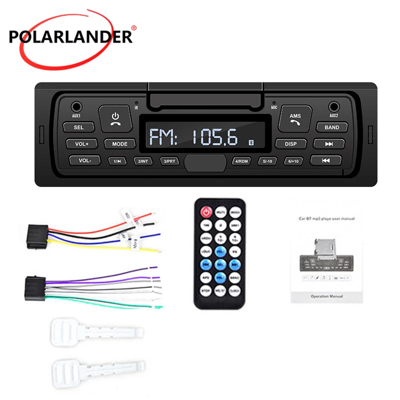 Автомагнитола 1 Din MP3 Bluetooth 5 0 4 динамика FM BT громкая связь U-диск USB MMC микрофон 50 Вт
