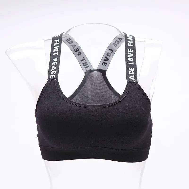 Sexy White And Black Wrap Chest Bra Running Yoga Shockproof Comfortable Sweat Absorbing Short Sports Underwear