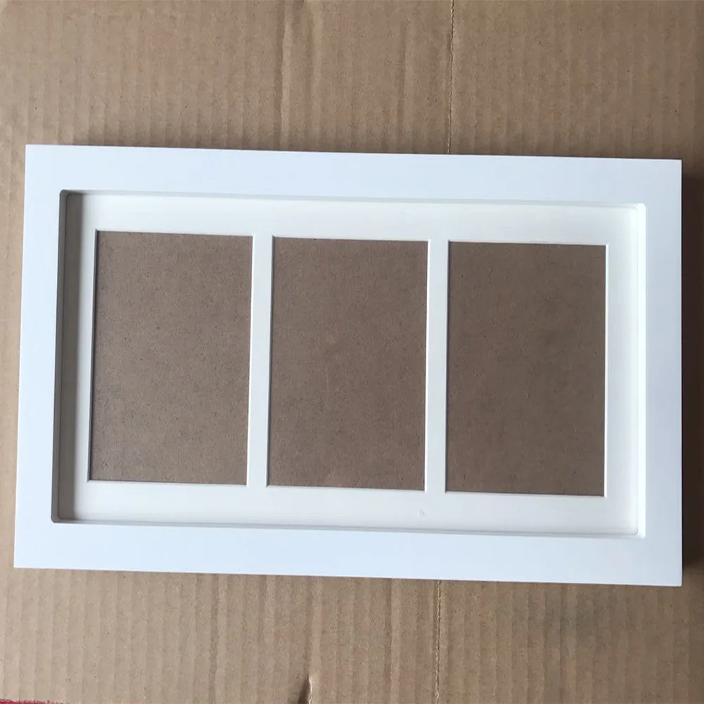 Marco de fotos con huella de beb&eacute;, Kit de regalo para crecimiento de memoria, arcilla no t&oacute;xica de madera, recuerdo de decoraci&oacute;n del hogar-4