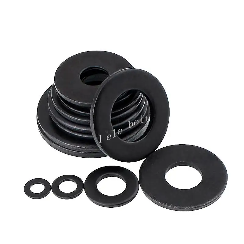 

1/2/5/10/20/50/100PCS M6 M8 M10 M12 M14 M16-M36 Black Grade 8.8 Carbon Steel Flat Washer Plain Gasket Pad