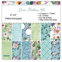 12pc love flower patterned paper scrapbooking paper pack handmade craft paper craft background pad