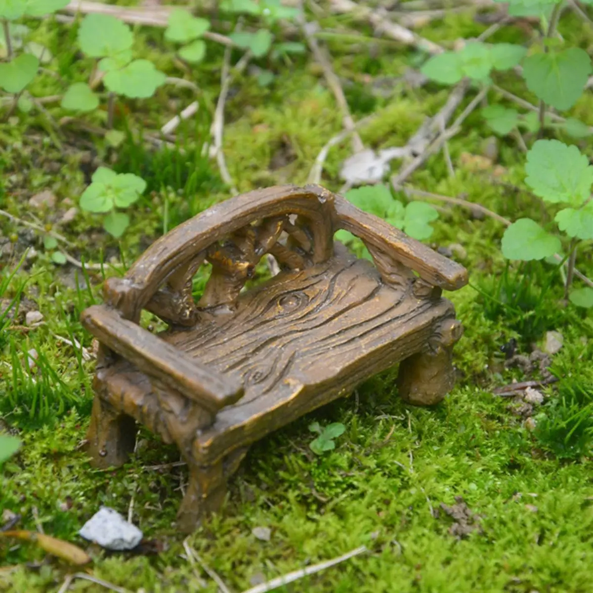 mini bench model resin simulation chair miniature fairy garden doll house potted design diy handicraft home decoration free global shipping