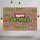 Фон для детской вечеринки в стиле аниме на день рождения с изображением красной кирпичной стены водопроводной трубы черепахи ниндзя для новорожденных детей