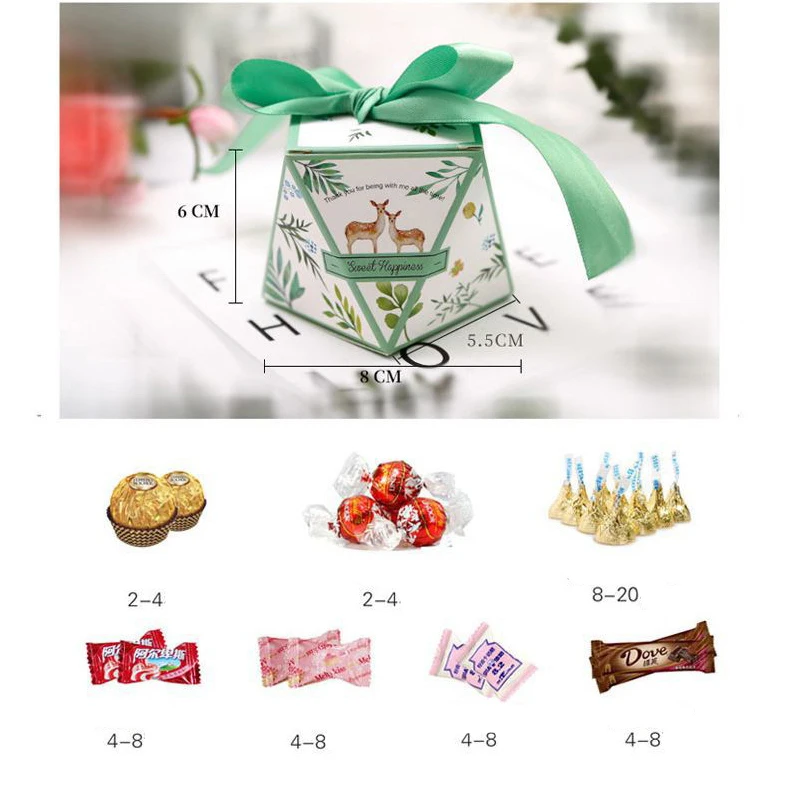 Новые высококачественные коробки для конфет из алмазной бумаги свадебные