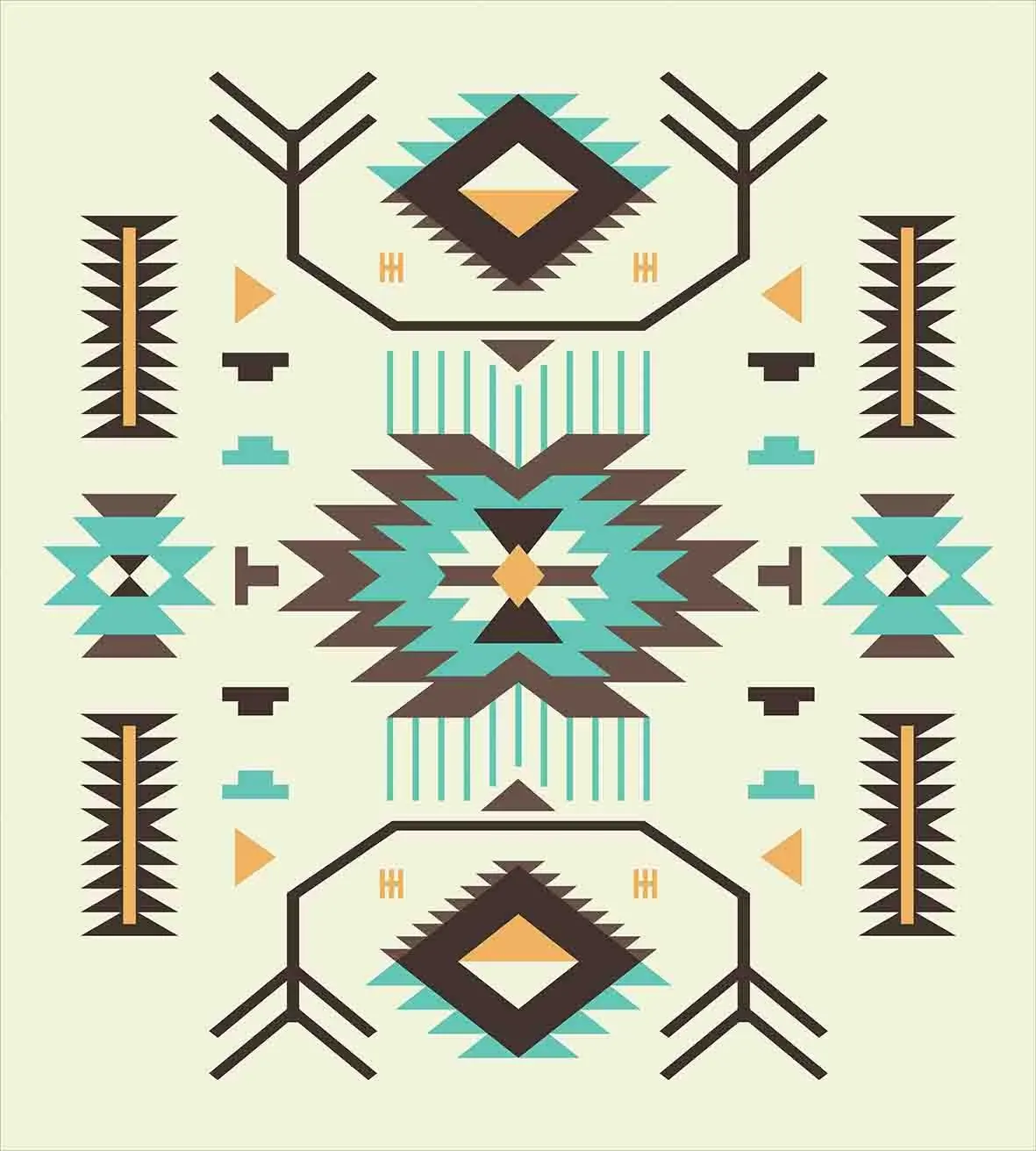 Комплект пододеяльников с этническим иллюстрацией зигзаков дизайн треугольные