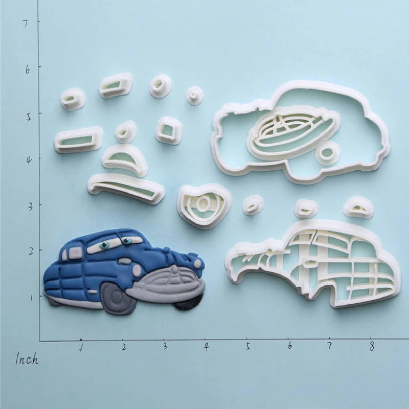 Пластиковые формы для украшения и нарезки печенья в гоночной машине с 3D принтом