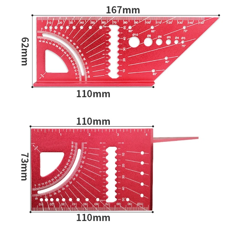 

Aluminum Alloy Woodworking Square Measure Ruler 3D Mitre Angle Measuring Ruler X7XD