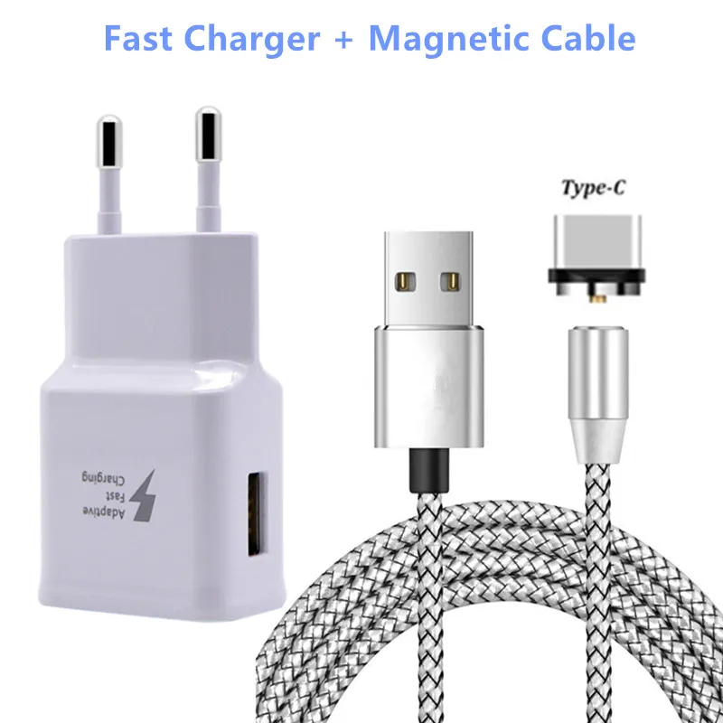 White Charger Cable Для samsung galaxy S8 M20 A30 A40 A70 A7 A5 htc U11 Honor 9X9 10 20 Pro магнит Тип C кабель для зарядки USB Зарядное устройство Кабо-Тип C - Цвет: White Charger Cable