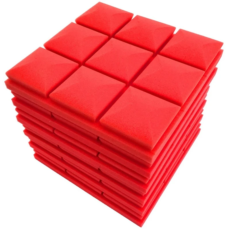 

Hot AD-12 Pack Set Acoustic Foam Panels, Sound Panels Wedges Soundproof Sound Insulation Absorbing, Mushroom Design