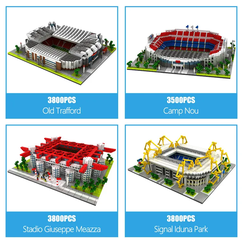 

Mini Blocks Famous Architecture Football Soccer Field Soccer Camp Nou Signal Lduna Park Model Building Blocks Toys for Kids