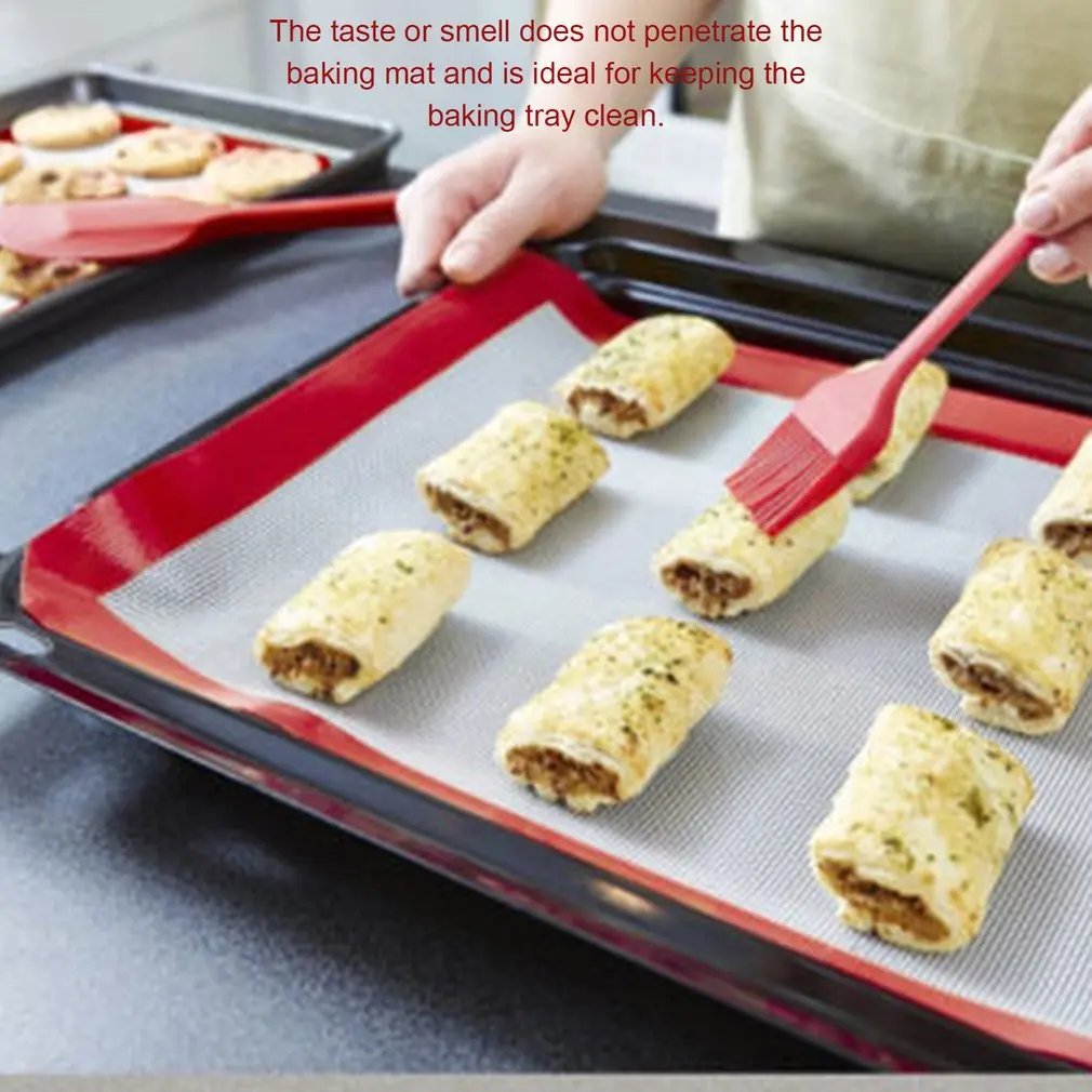 

New Food Grade Silicone 30x21CM Non-Stick Baking Mat Pad Home Kitchen Cooking Double Sided Rolling Dough Mat Sheet Tools