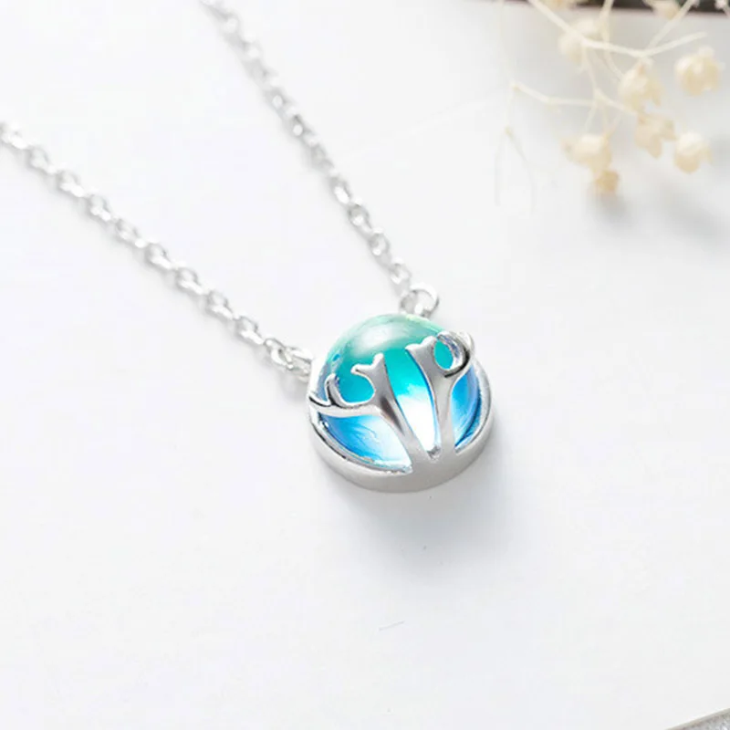 Все как у вас есть ожерелье женщины лося Аврора мечта кристалл синий градиент