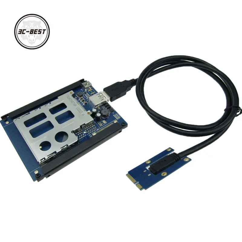 Полуразмерный мини PCIe USB 2,0 для ExpressCard 54 / 34 слот адаптер PCI express мини-карта для Express кардридера преобразователя
