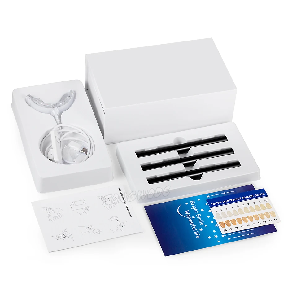 Дропшиппинг отбеливания зубов без логотипа 3 гелевые ручки Портативный таймер