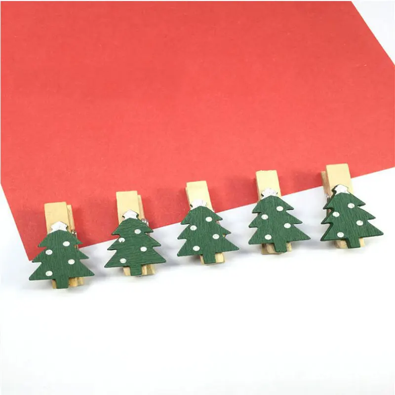 10/50 шт. мультяшный стикер деревянный зажим Рождественская серия для защиты