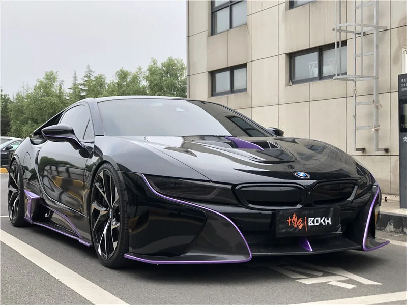 

Подходит для Bmw I8, губа из углеродного волокна, модифицированный внешний вид, объемная Передняя лопатка, боковая юбка, задний спойлер