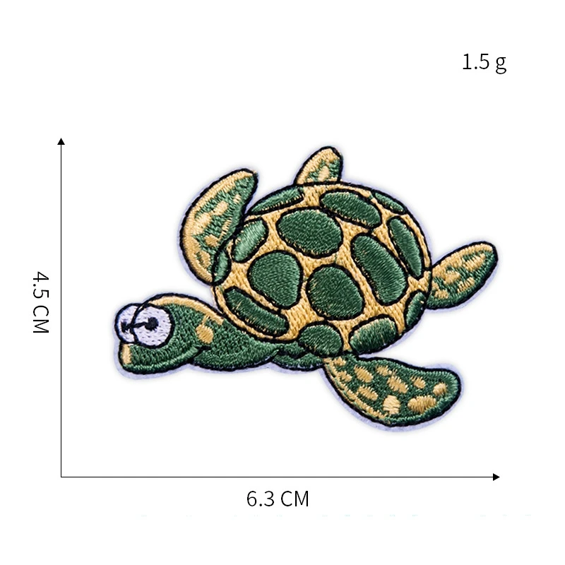 С вышитыми аппликациями рыбок черепаха патчи для костюмы гладить на DIY