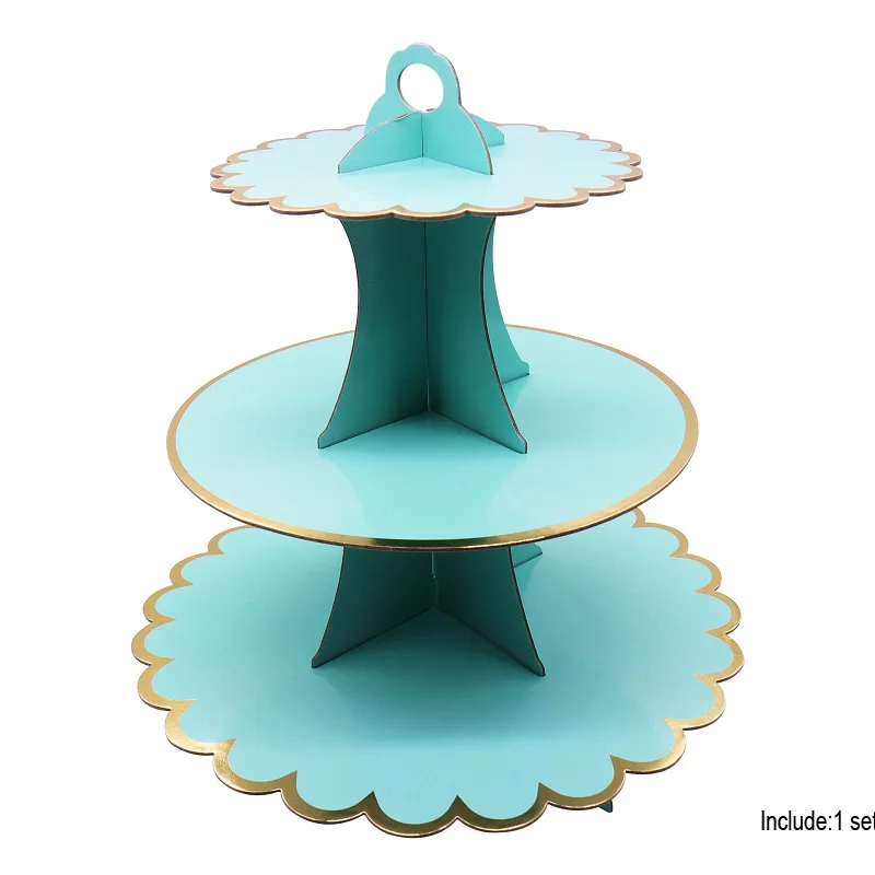 Cake stand B Первый день рождения, детская вечеринка, подарок, розовая/синяя Золотая фольга, бумажная салфетка под тарелку кружку, детский душ, свадьба, сделай сам, украшение, посуда, принадлежности - Цвет: Cake stand B