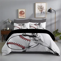 modern sports printed bedding set baseball duvet cover set for adult twin full king double sizes pillowcase home bedclothes