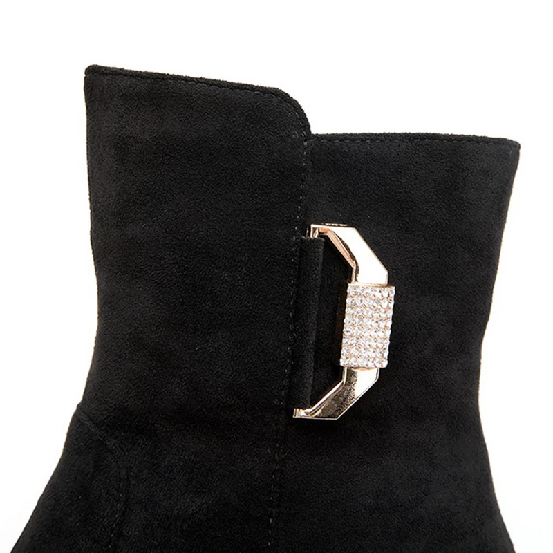 Ботильоны на высоком каблуке Женская Осенняя модная обувь квадратном элегантные