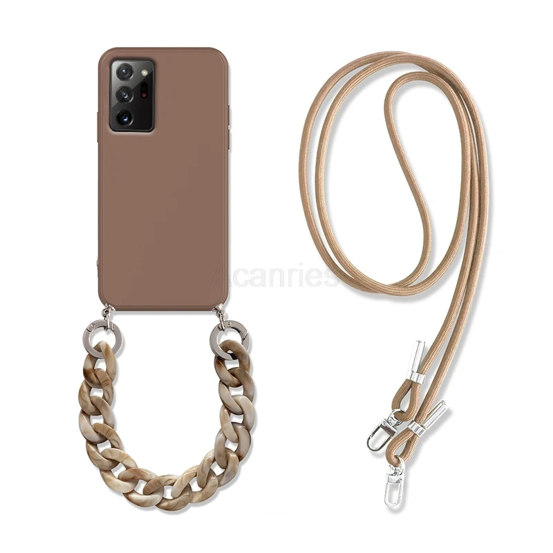 luxury marble crossbody lanyard necklace chain case for samsung galaxy note 20 ultra note 10 lite plus 9 8 soft tpu back cover free global shipping