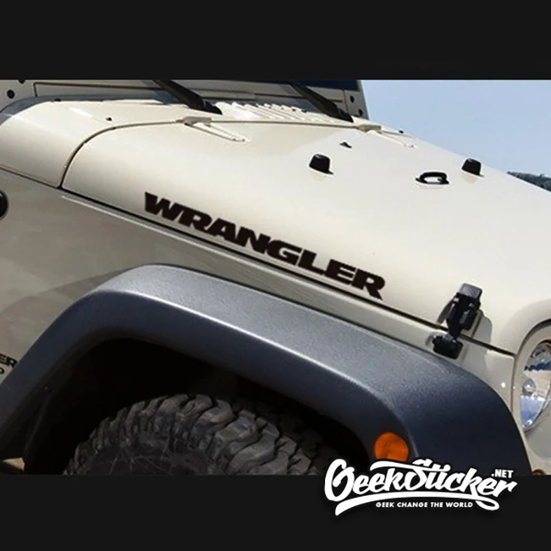 

Waterproof Reflective 2pcs Sport Engine Hood Fender Side"Wrangler" Car Styling Character Sticker Decal Vinyl for Jeep Wrangler