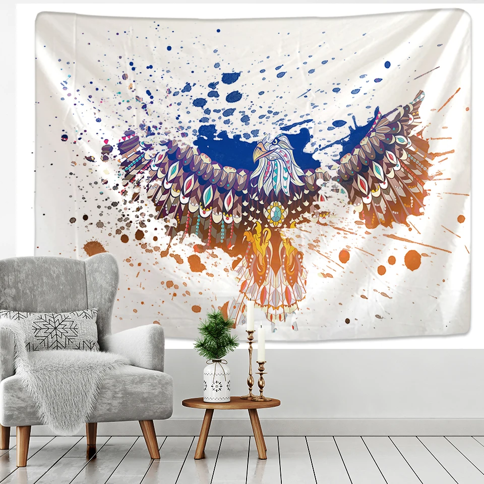 Богемный настенный гобелен в стиле хиппи большой размер с животными г. Настенная