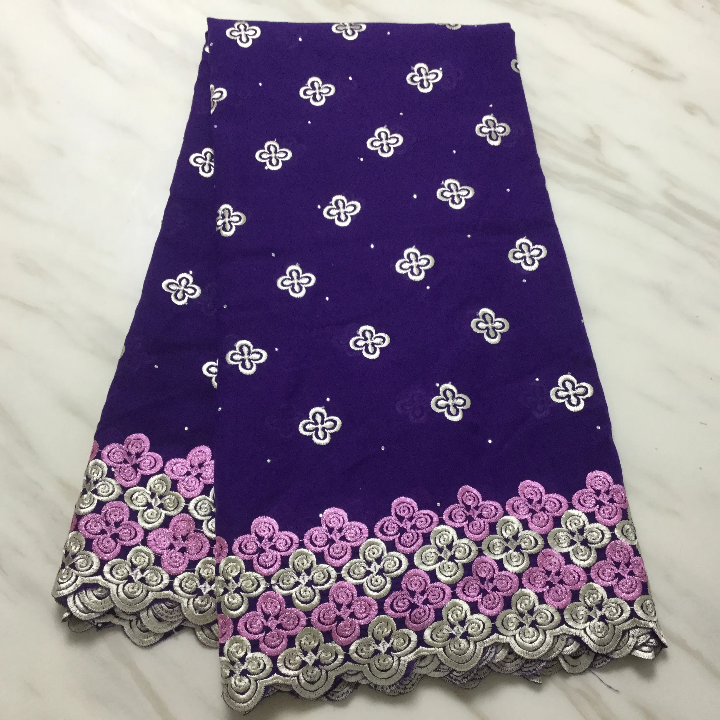 Модная африканская кружевная ткань из чистого хлопка высокого качества