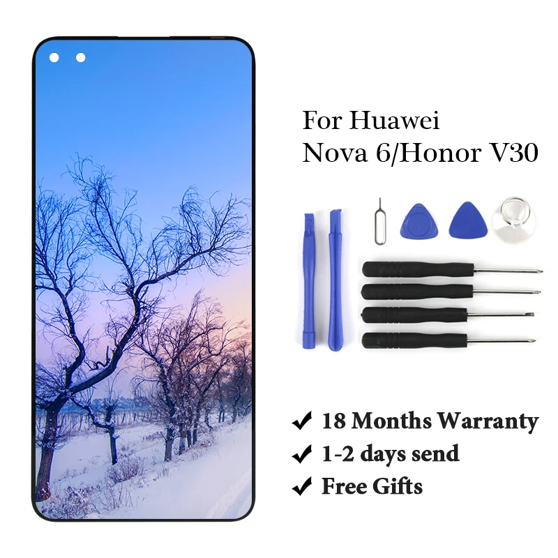

ЖК-дисплей для Honor V30 View 30/Nova 6, с сенсорным экраном, дигитайзер, замена для Honor V30 View 30/Nova 6, ЖК-экран, 1 шт.